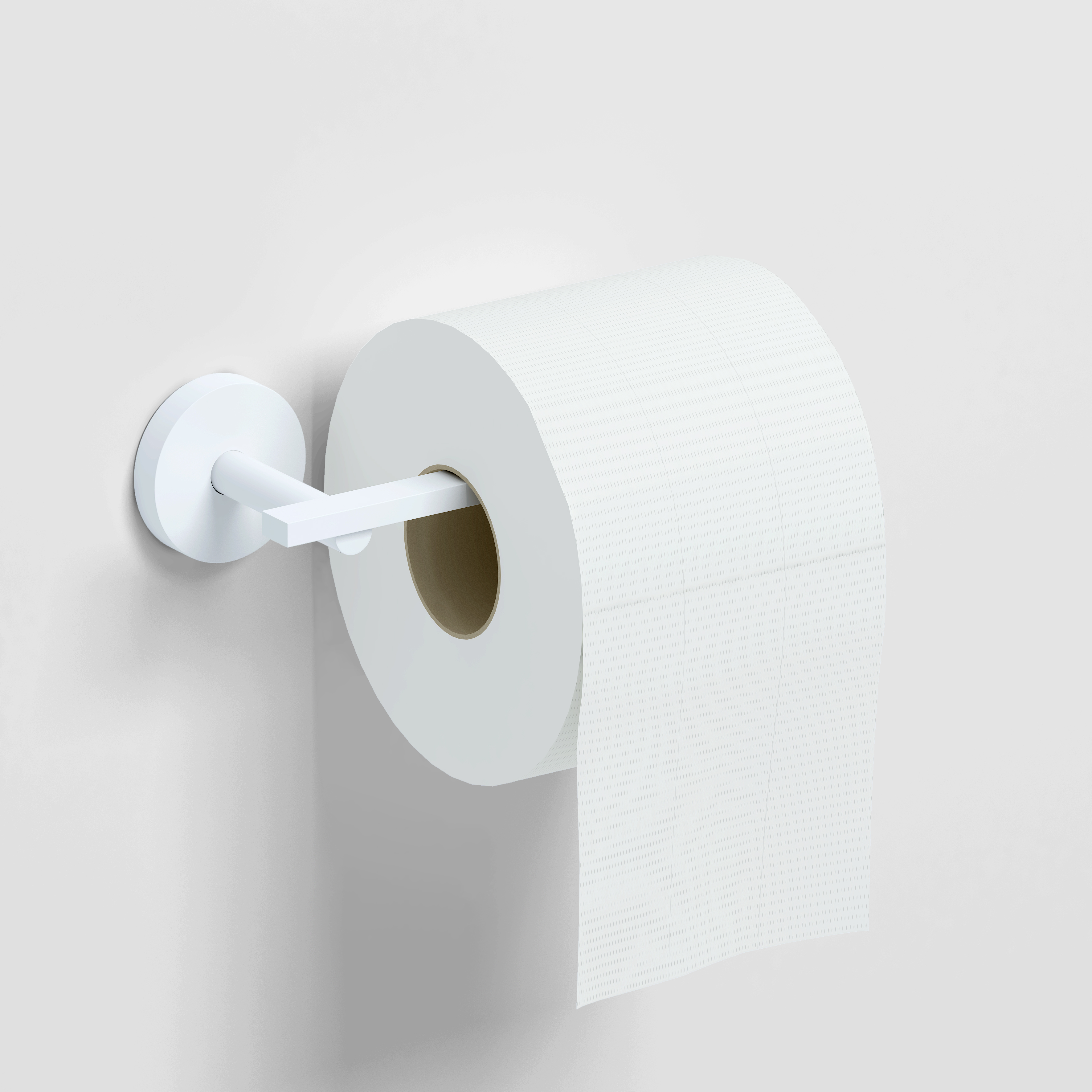 Clou Flat Toiletrolhouder L-vorm zonder klep mat wit CL/09.02030.20